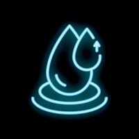 Neon icon of water drop evaporation with arrow pointing up vector