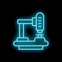 Neon icon of drilling machine for construction and manufacturing vector