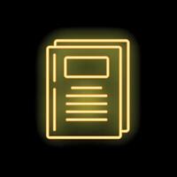 Neon sign of documents for business or education vector