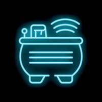 Smart farming technology for agricultural automation neon concept icon vector