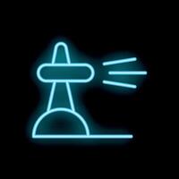 Neon siren light blinking and projecting alert signal vector