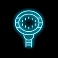 Blue neon sign of a swimming pool on black background vector