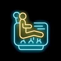 Neon sign representing patient undergoing medical scan procedure vector