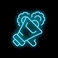 Neon megaphone symbolizing digital marketing and content promotion vector
