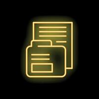Neon icon of documents displaying concept of bureaucracy vector