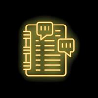 Neon notebook representing online communication and social media vector