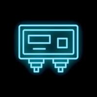 Neon icon of electric meter showing power consumption data vector