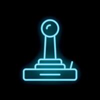 Neon icon of a joystick glowing on black background vector
