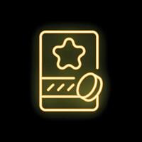 Neon sign representing loyalty program with star and coin symbols vector