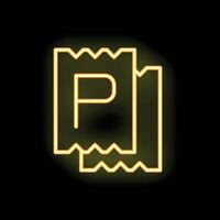 Parking tickets glowing neon sign on dark background vector