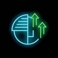 Neon icon of server storage capacity increasing showing cloud computing growth vector