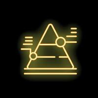 Neon yellow pyramid chart showing business growth vector