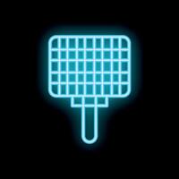 Glowing neon icon of barbecue grill grates for restaurant menu design vector