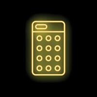 Neon remote control glowing on black background vector
