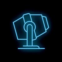 Neon concrete mixer rotating on support stand vector