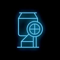 Neon icon of aluminum can representing recycling process on black background vector