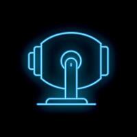 Neon icon of a spotlight shining in the dark vector