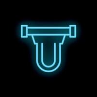 Neon siphon illustrating siphoning concept on black background vector