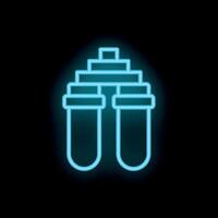 Neon icon of water filter system purifying tap water for drinking vector