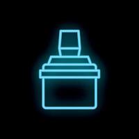 Neon voting box glowing on black background vector