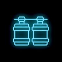 Neon sign of two beer kegs connected with a hose vector