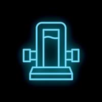 Neon sign showing public restroom for men on black background vector