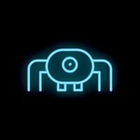 Neon style icon of spider with one eye crawling vector