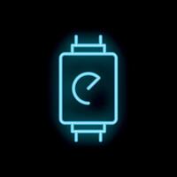 Neon icon of electronic capacitor component for electricity storage vector