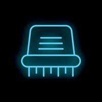 Neon icon of server rack hosting showing data processing vector