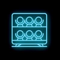 Neon icon of wine bottles resting on a wine rack vector