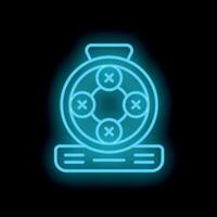 Neon icon of a round device with four buttons on a stand vector