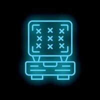 Neon waffle maker icon for cafe or restaurant menu design vector