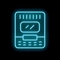 Neon icon of voice recorder capturing audio vector