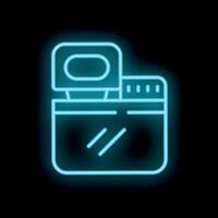 Neon bread maker icon glowing on dark background vector