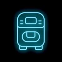Neon icon of a washing machine displaying laundry concept vector