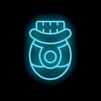 Blue neon sign showing a honey jar with its wooden lid vector