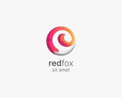 Fox logo. Creative simple fox gradient icon vector