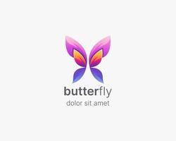 Creative colorful butterfly logo template vector
