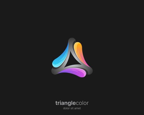Abstract creative colorful triangle logo