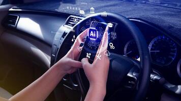 AI Artificial intelligence for business concept. AI brain processors in the concept of AI engineering, Innovative technology Machine learning. photo