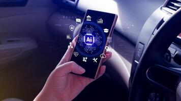 AI Artificial intelligence for business concept. AI brain processors in the concept of AI engineering, Innovative technology Machine learning. photo