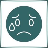 Crying Face Icon Design vector