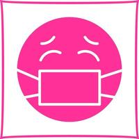 Face with Medical Mask Icon Design vector