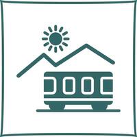 Mountain Railway Icon Design vector