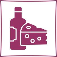 Wine and Cheese Icon Design vector