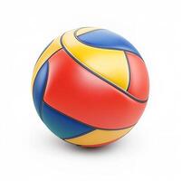 View of a colorful volleyball on a white background photo
