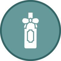 Wine Bottle with Bow Icon Design vector