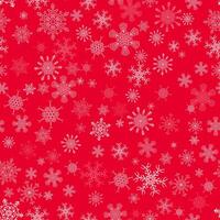 Red seamless Christmas pattern with different snowflakes vector