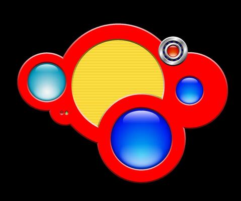 Abstract cloud interface with buttons