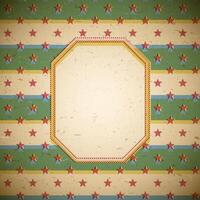 Retro frame with stars vector